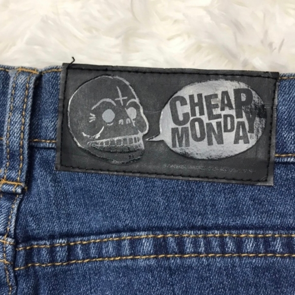 NWT Cheap Monday Low Zip Blue Jeans - Picture 2 of 9